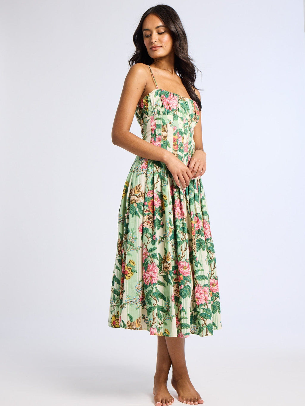 Tully Dress in Garden Stripe