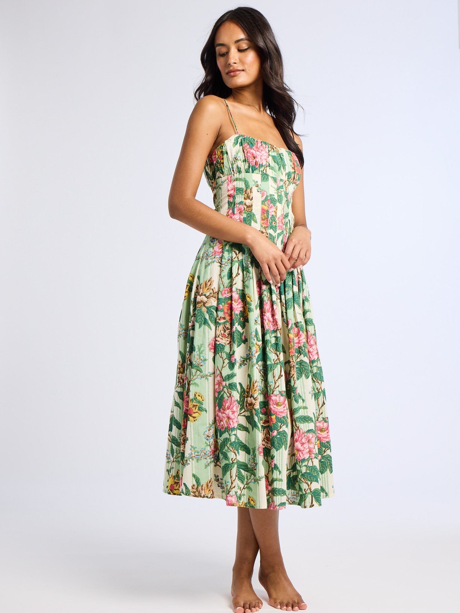 Tully Dress in Garden Stripe