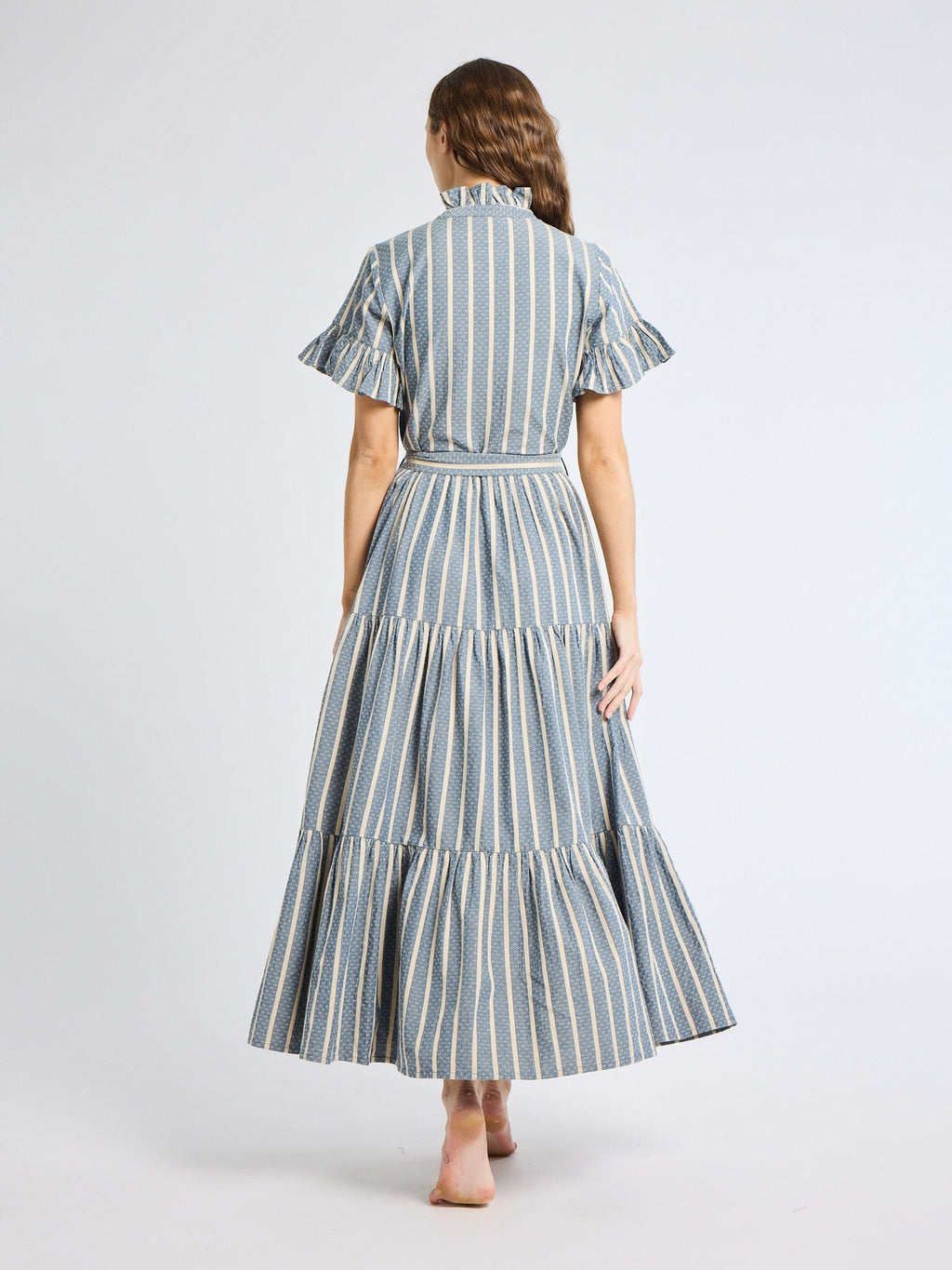 Victoria Dress in Chambray Stripe