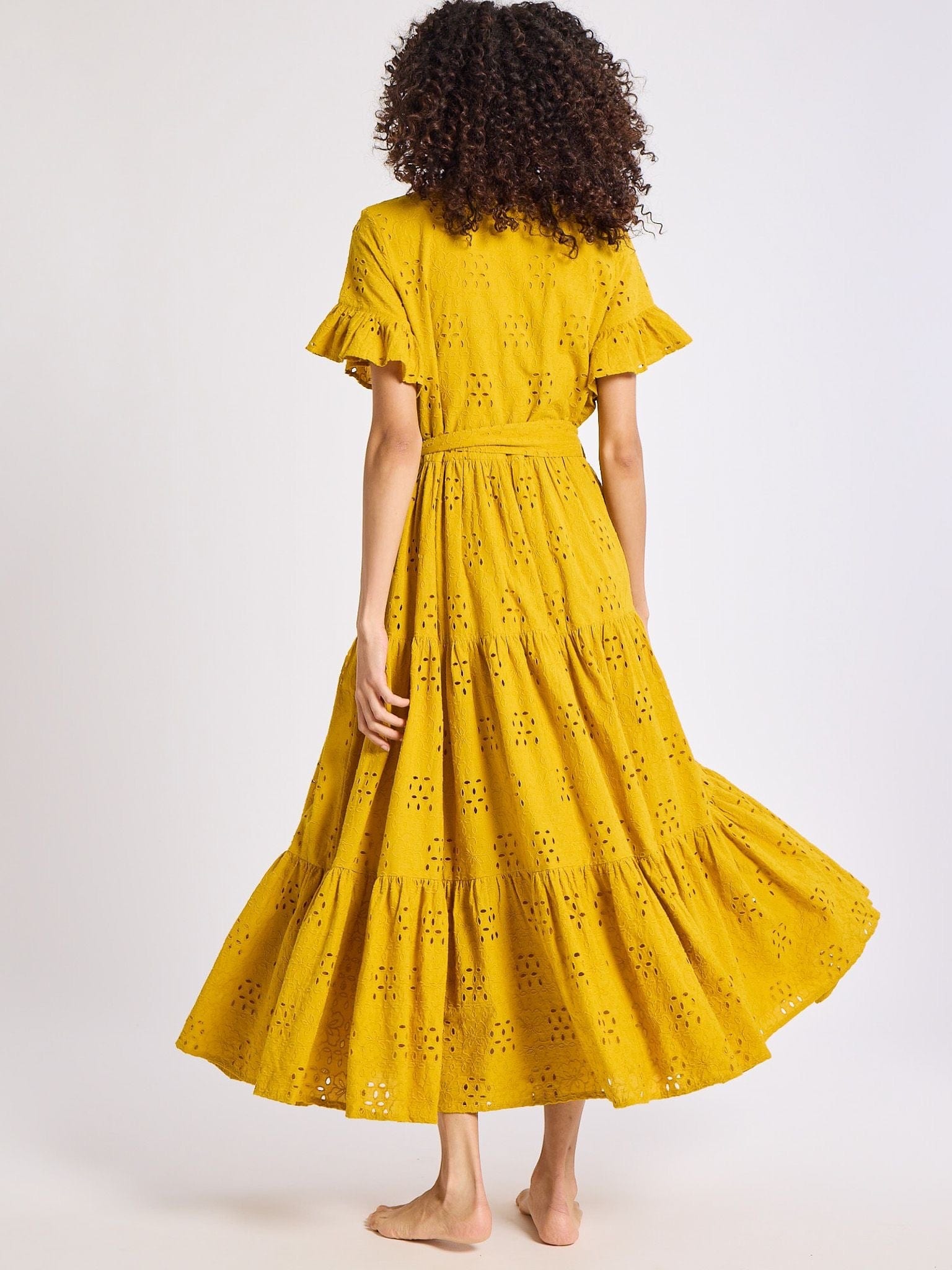 Victoria Dress in Marigold Eyelet