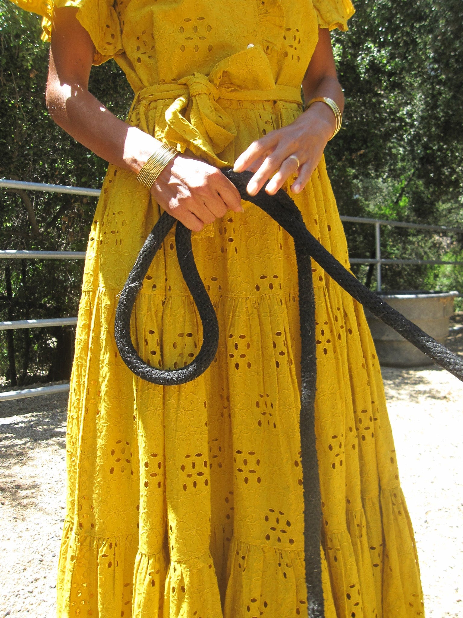 Victoria Dress in Marigold Eyelet