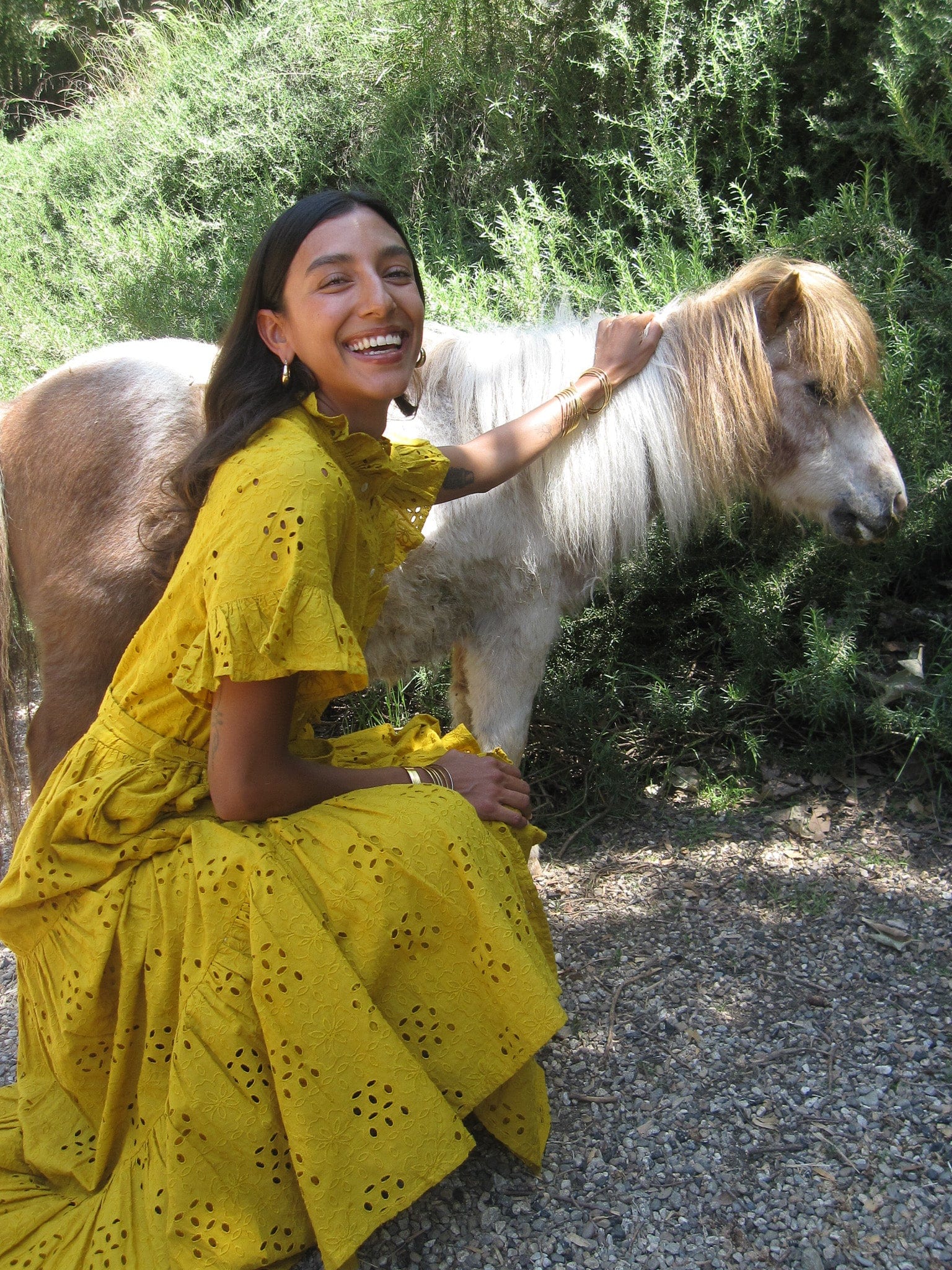 Victoria Dress in Marigold Eyelet