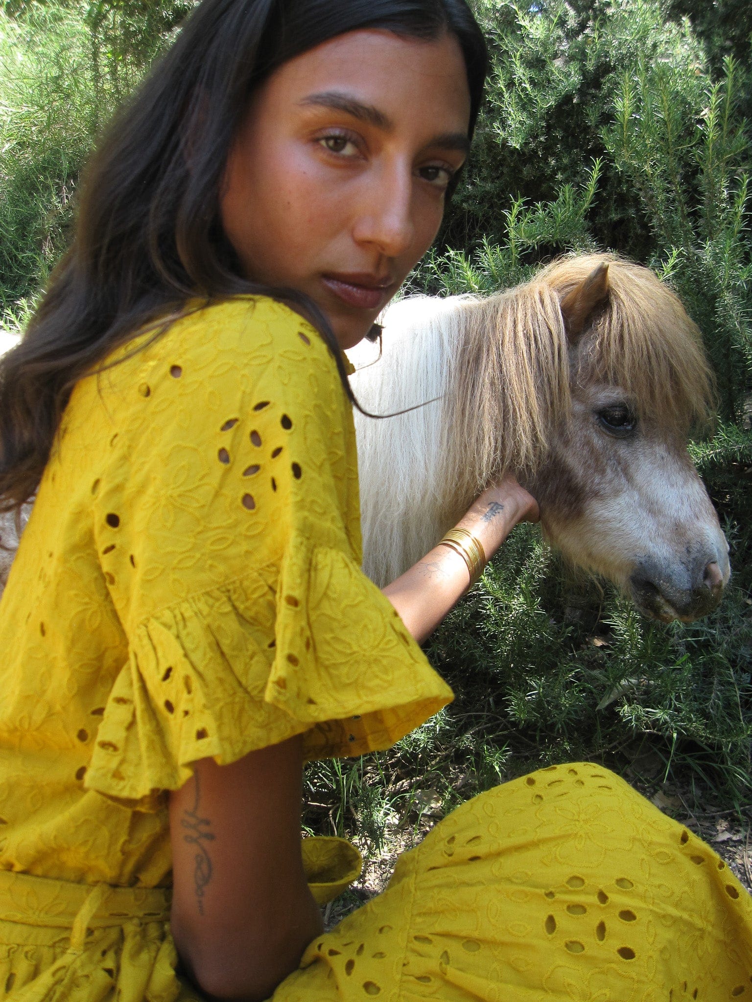 Victoria Dress in Marigold Eyelet