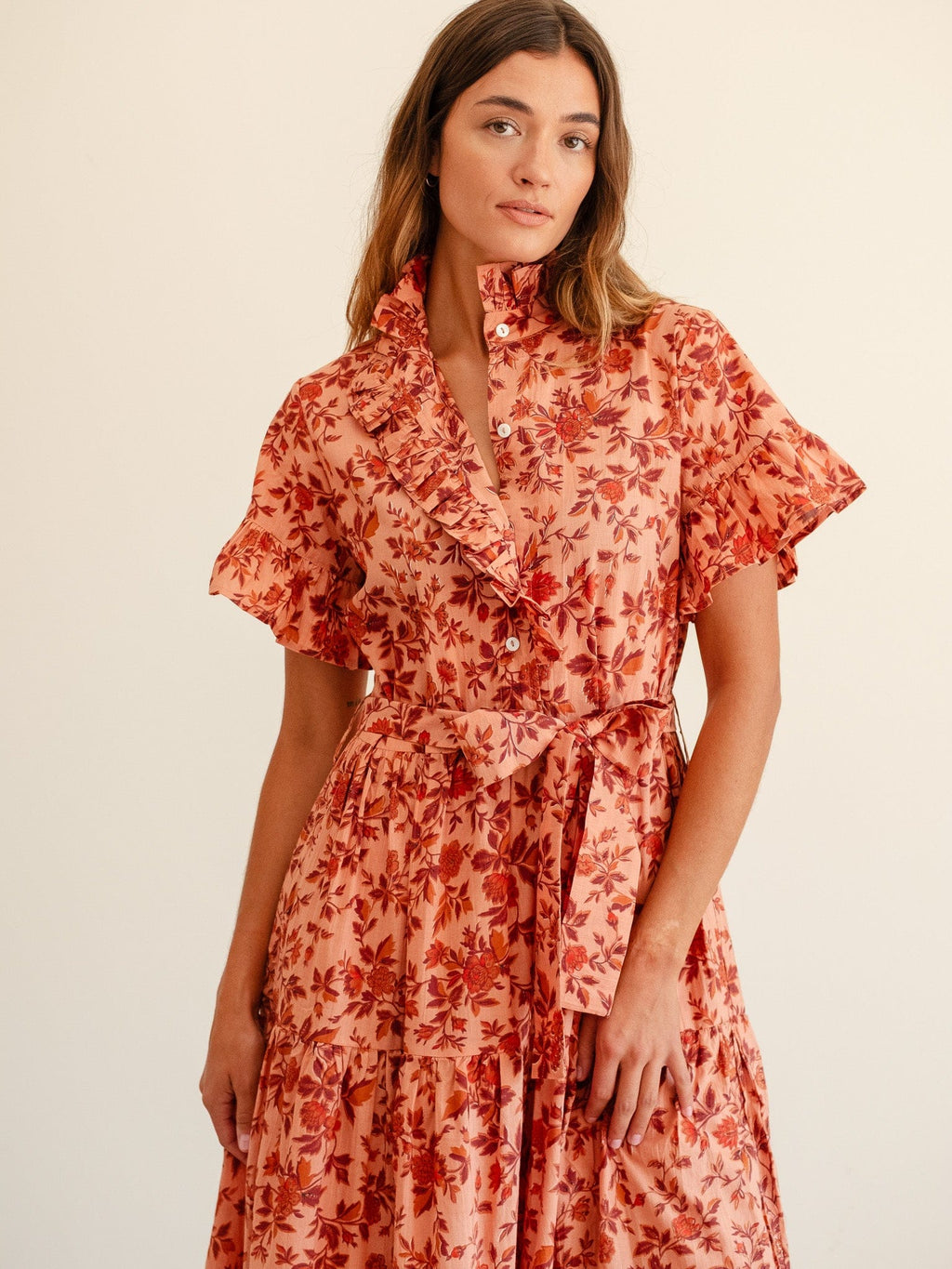 Victoria Dress in Peach Montmartre