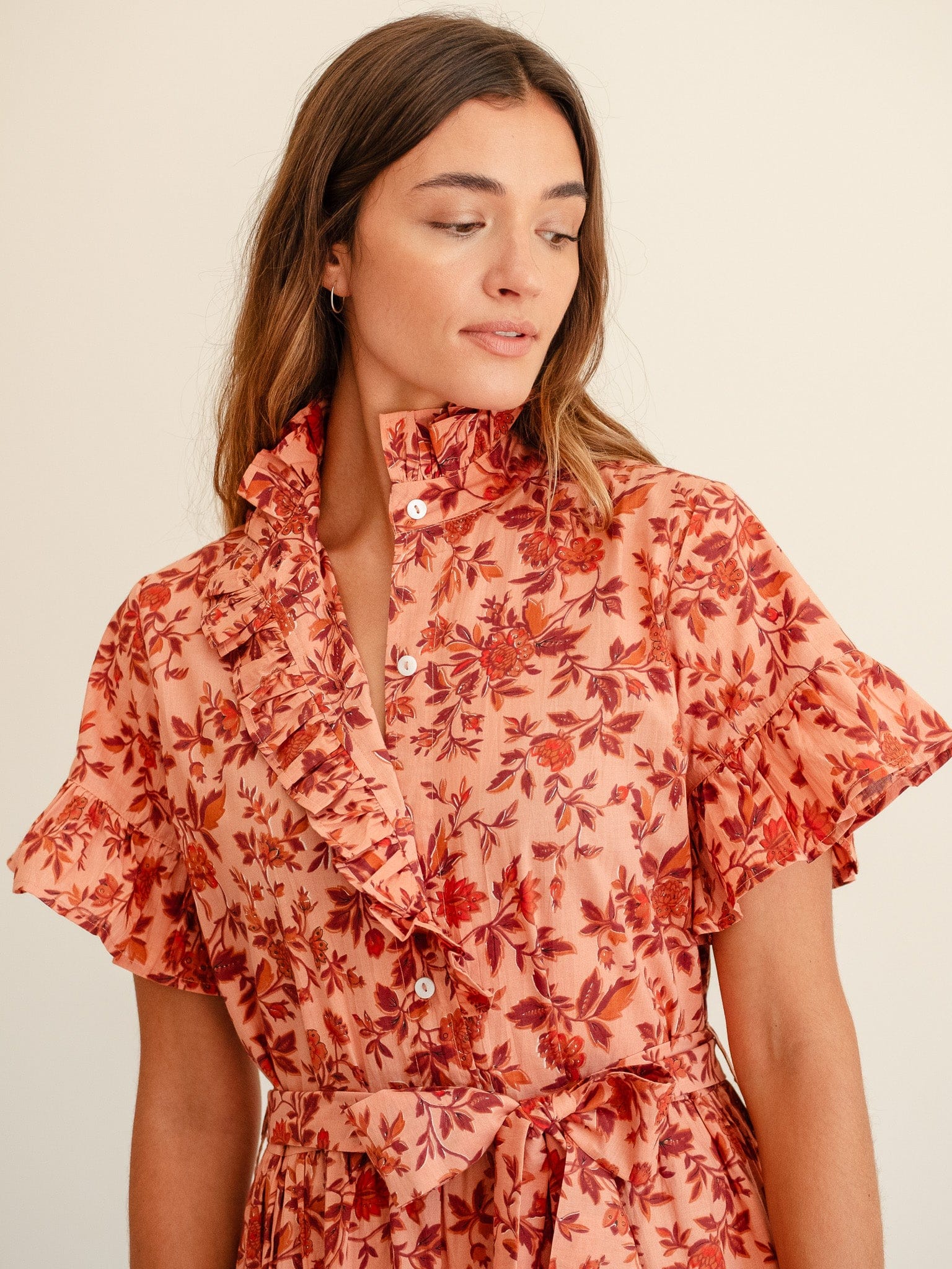Victoria Dress in Peach Montmartre