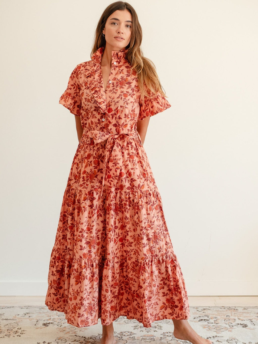 Victoria Dress in Peach Montmartre
