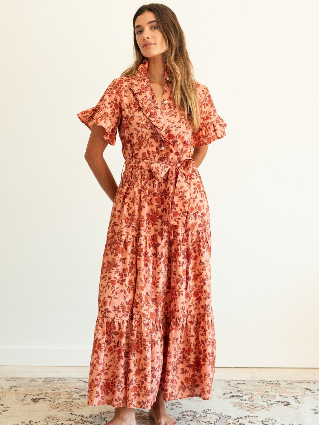 Victoria Dress in Peach Montmartre