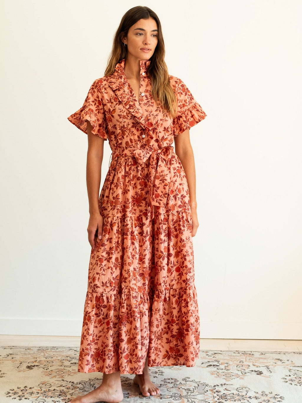 Victoria Dress in Peach Montmartre