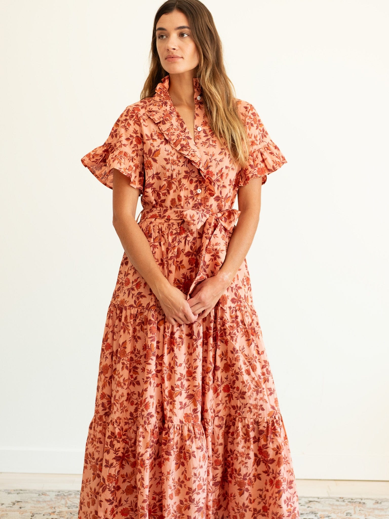 Victoria Dress in Peach Montmartre