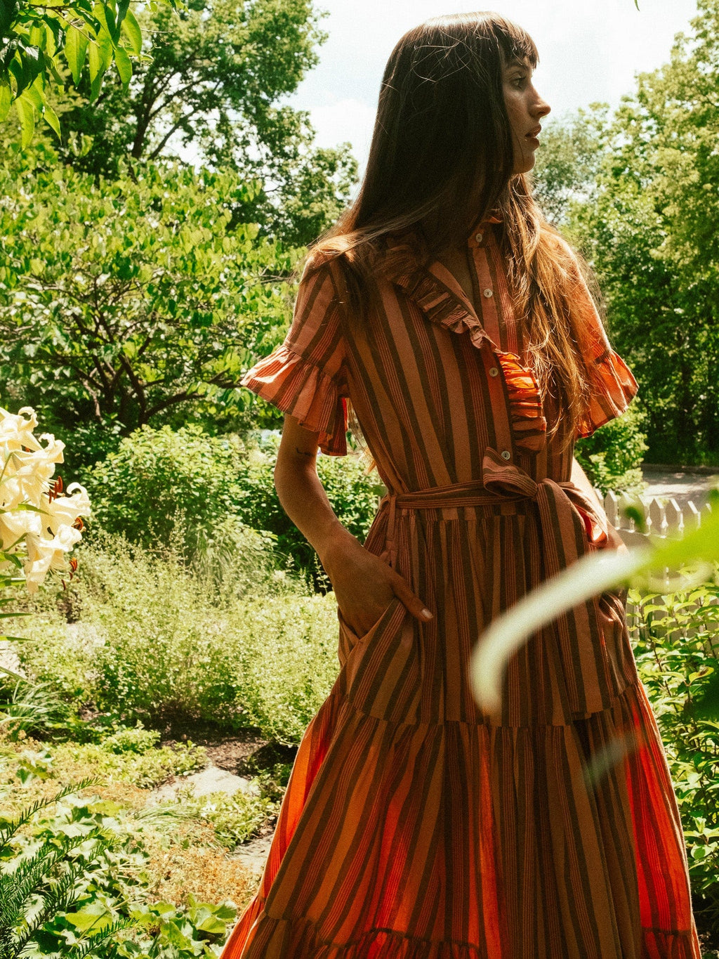 Victoria Dress in Santa Fe Stripe