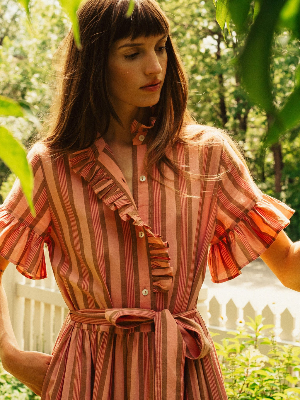 Victoria Dress in Santa Fe Stripe
