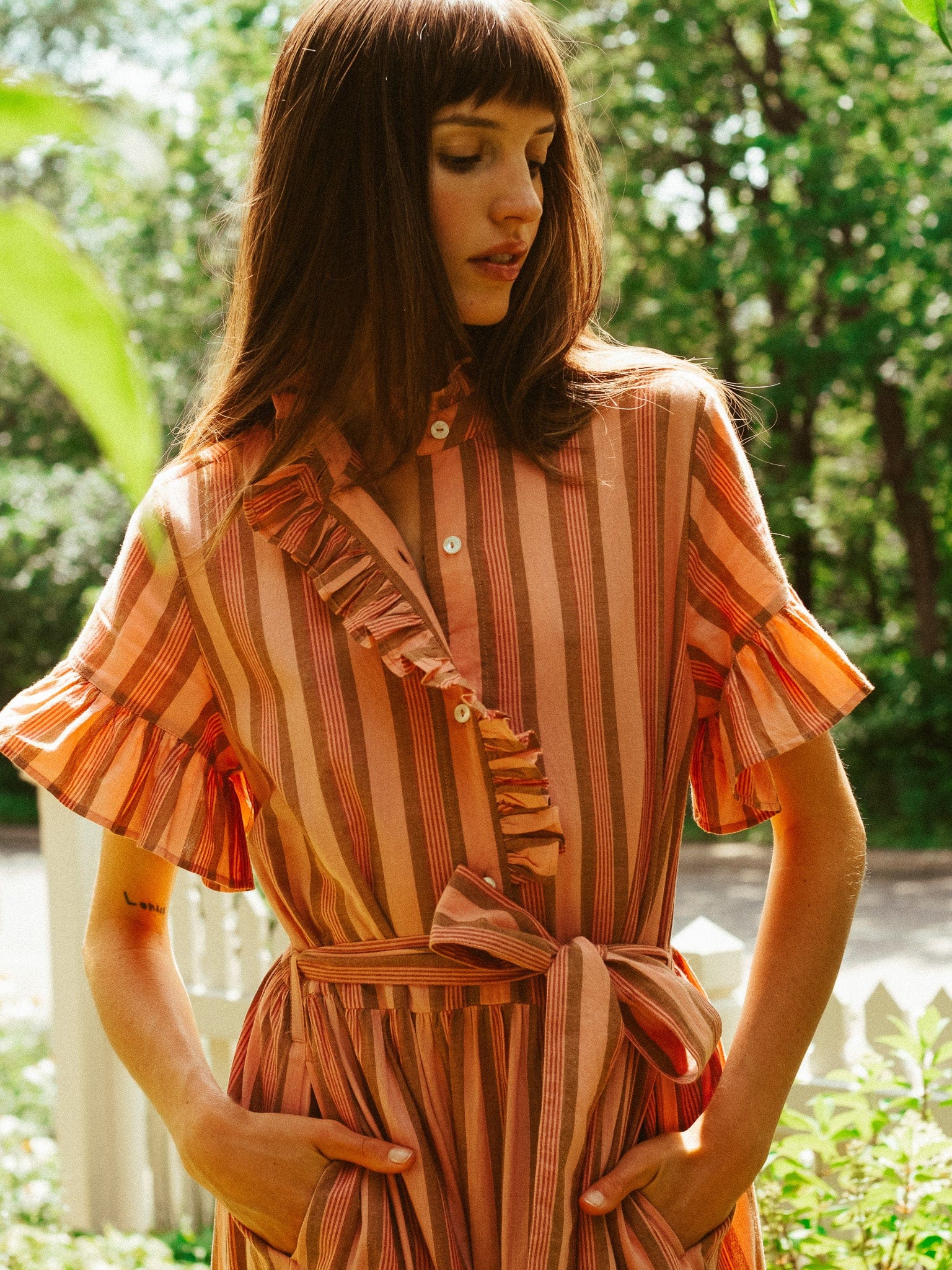Victoria Dress in Santa Fe Stripe