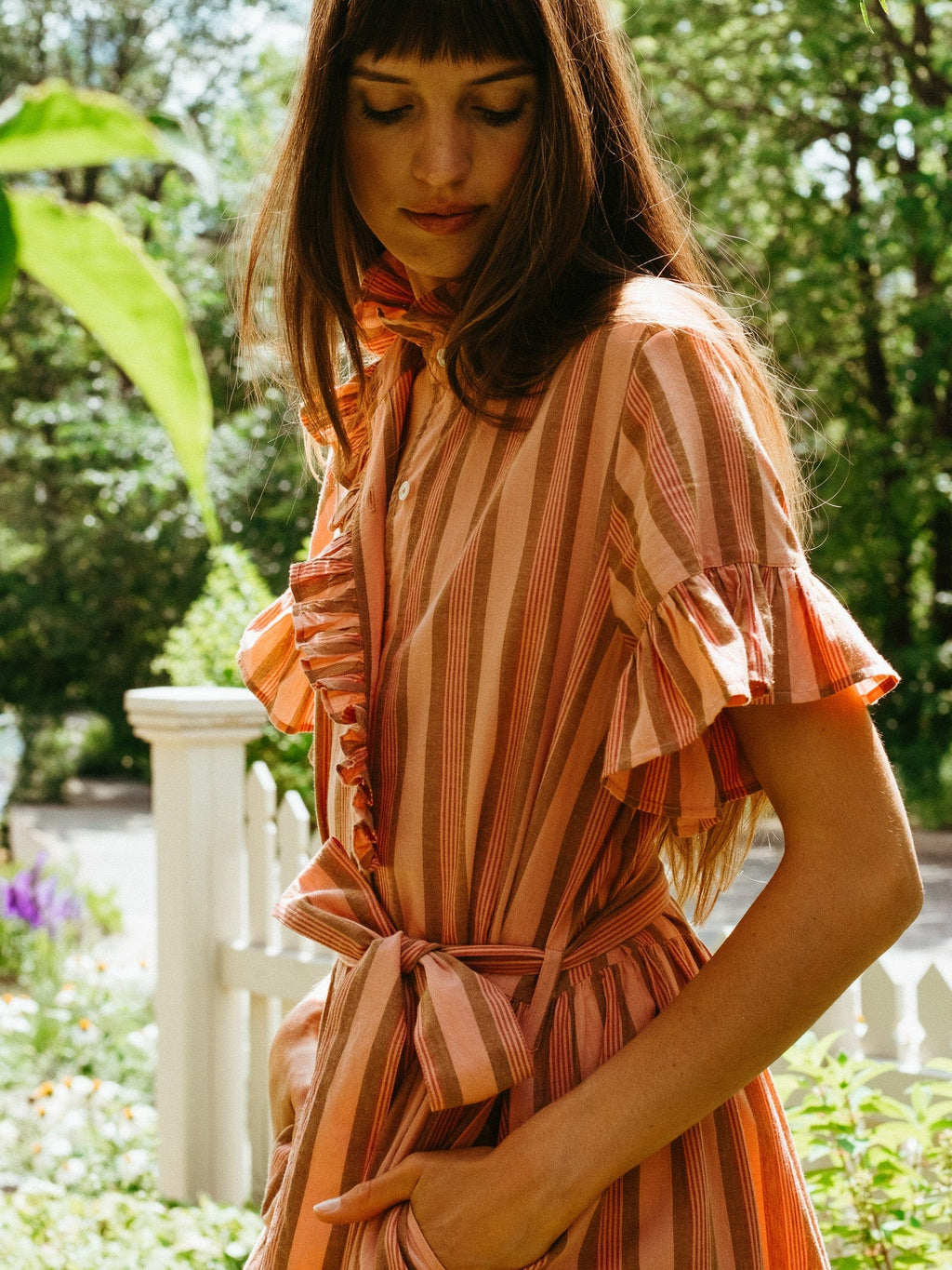 Victoria Dress in Santa Fe Stripe