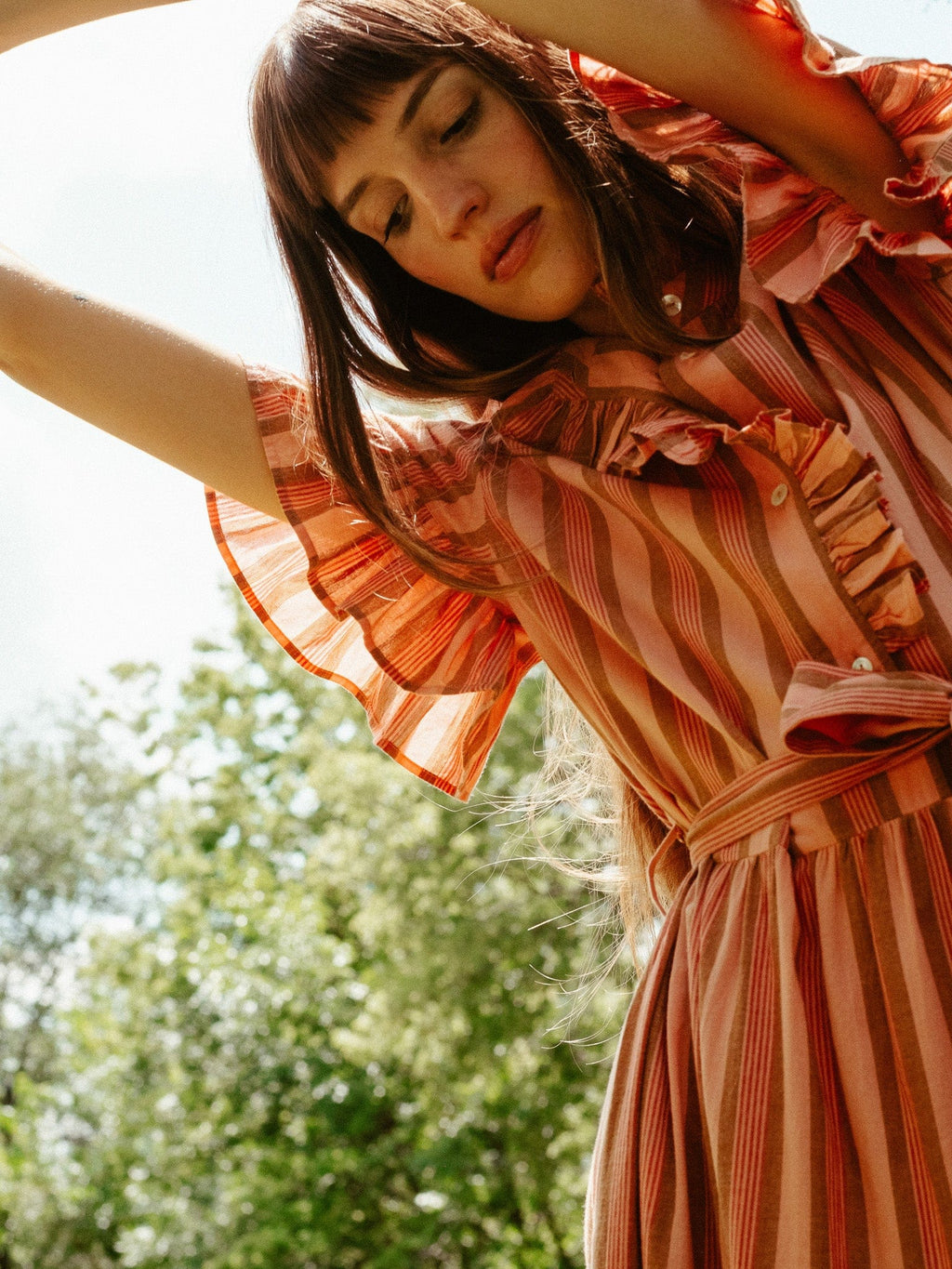 Victoria Dress in Santa Fe Stripe