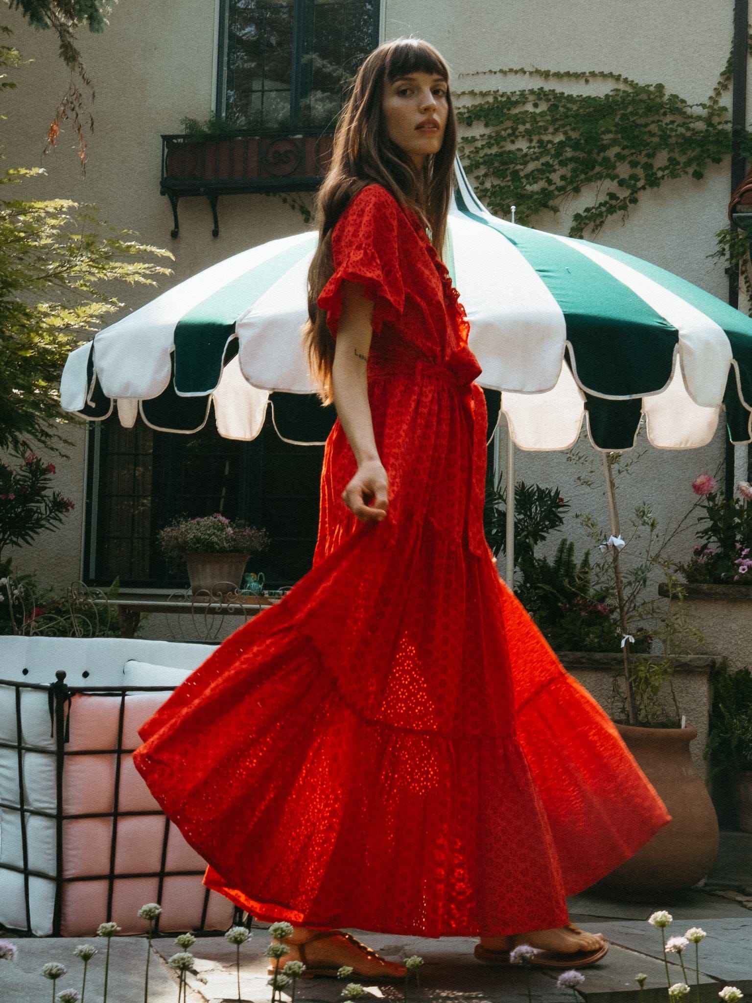 Victoria Dress in Scarlet Eyelet