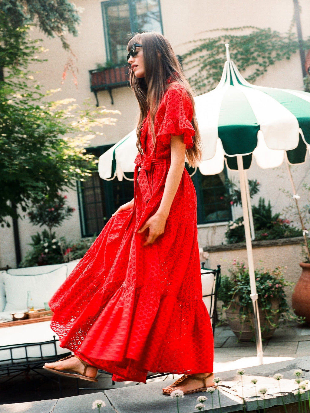 Victoria Dress in Scarlet Eyelet