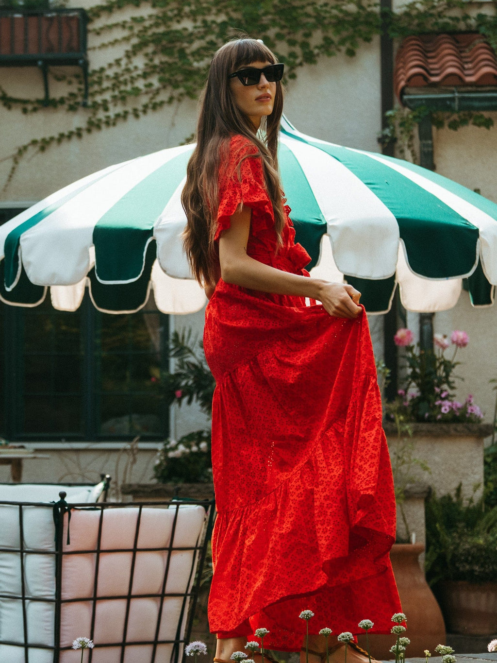 Victoria Dress in Scarlet Eyelet