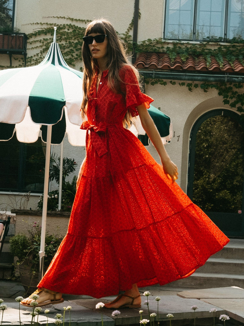 Victoria Dress in Scarlet Eyelet