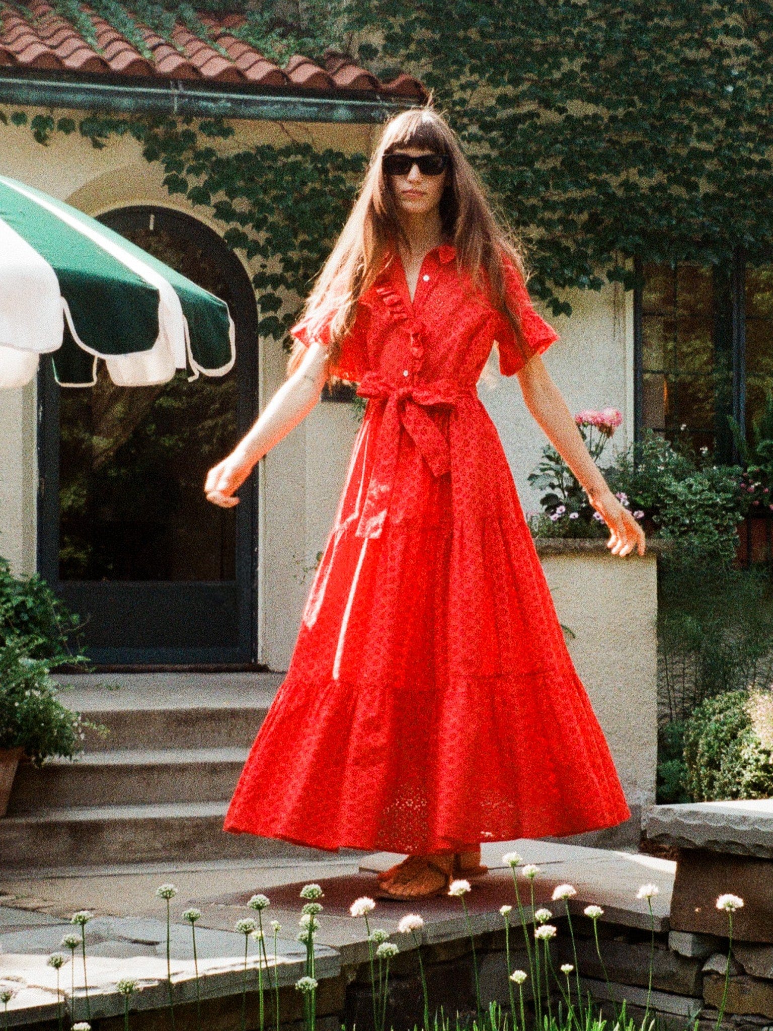 Victoria Dress in Scarlet Eyelet
