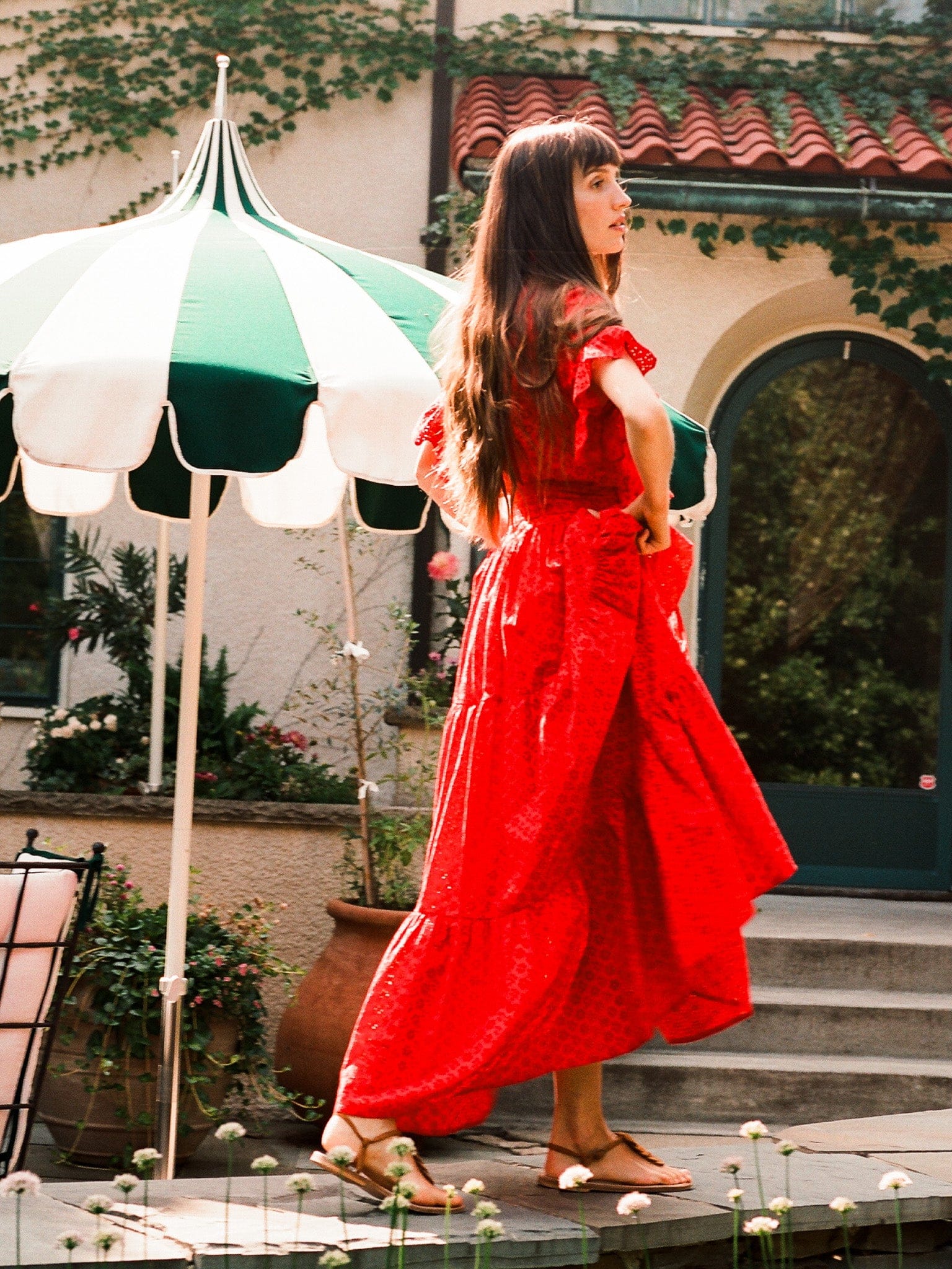 Victoria Dress in Scarlet Eyelet
