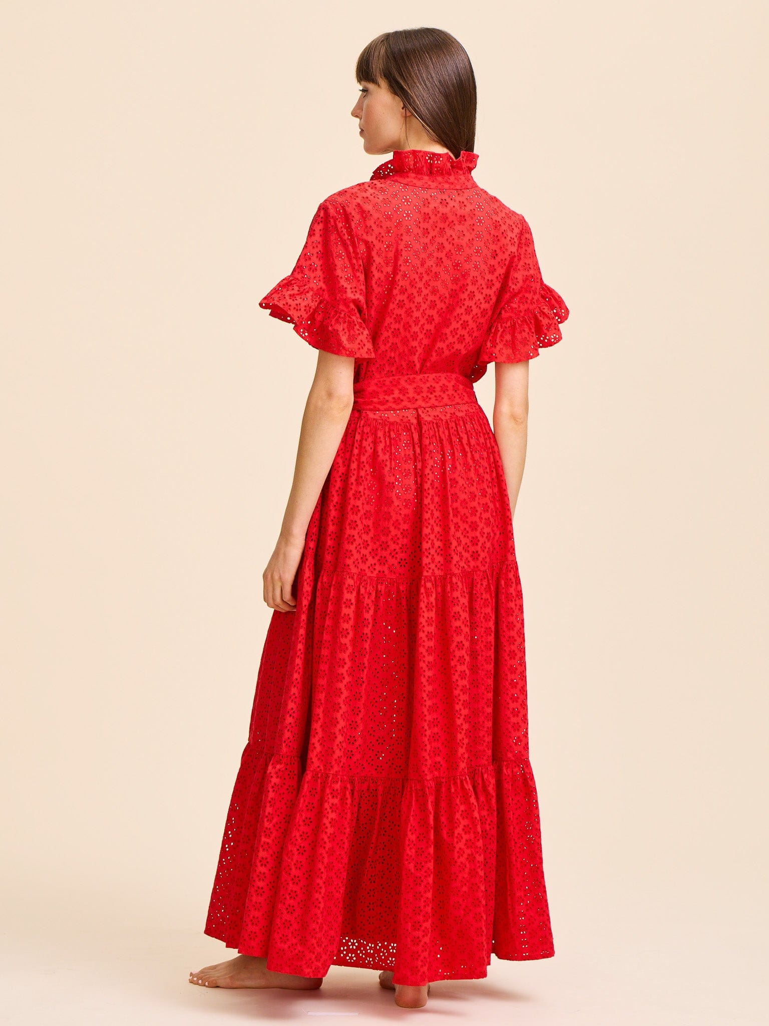 Victoria Dress in Scarlet Eyelet