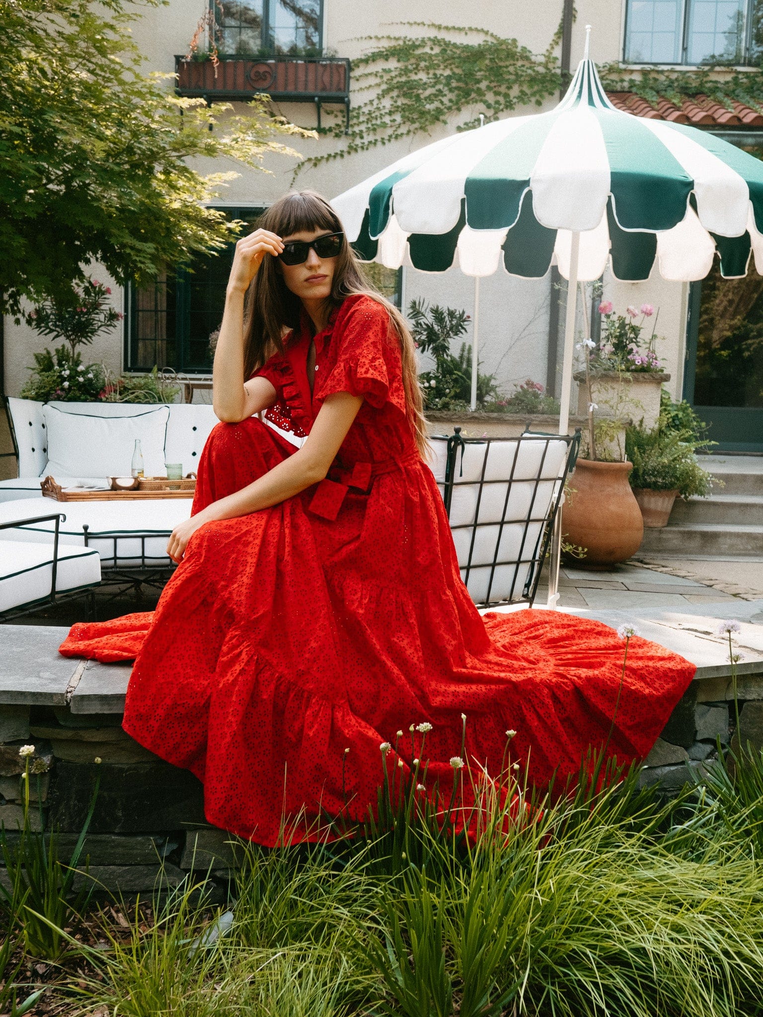 Victoria Dress in Scarlet Eyelet