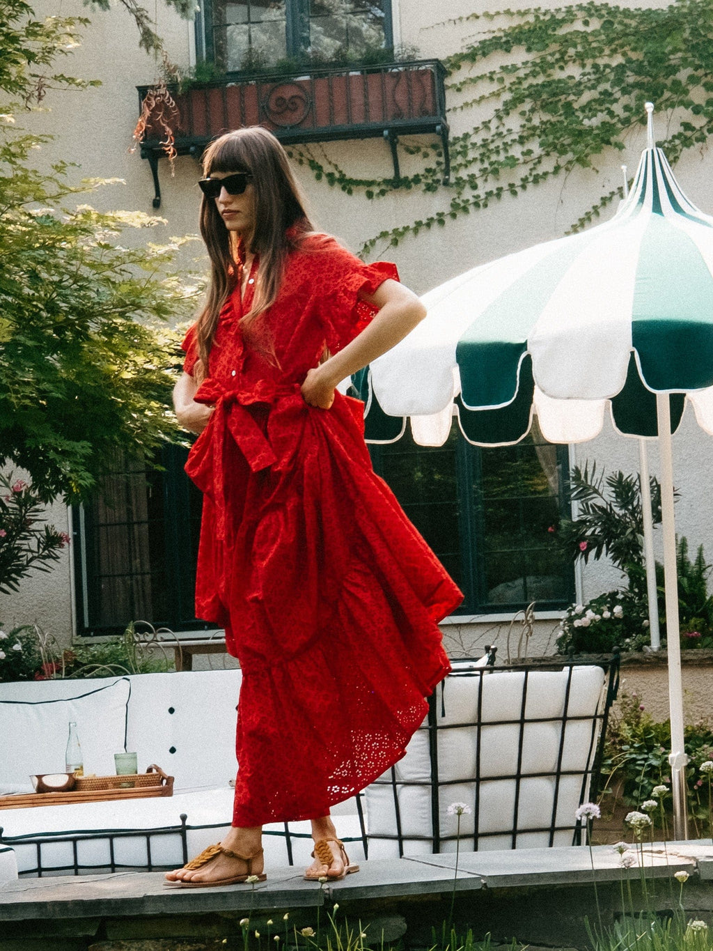 Victoria Dress in Scarlet Eyelet