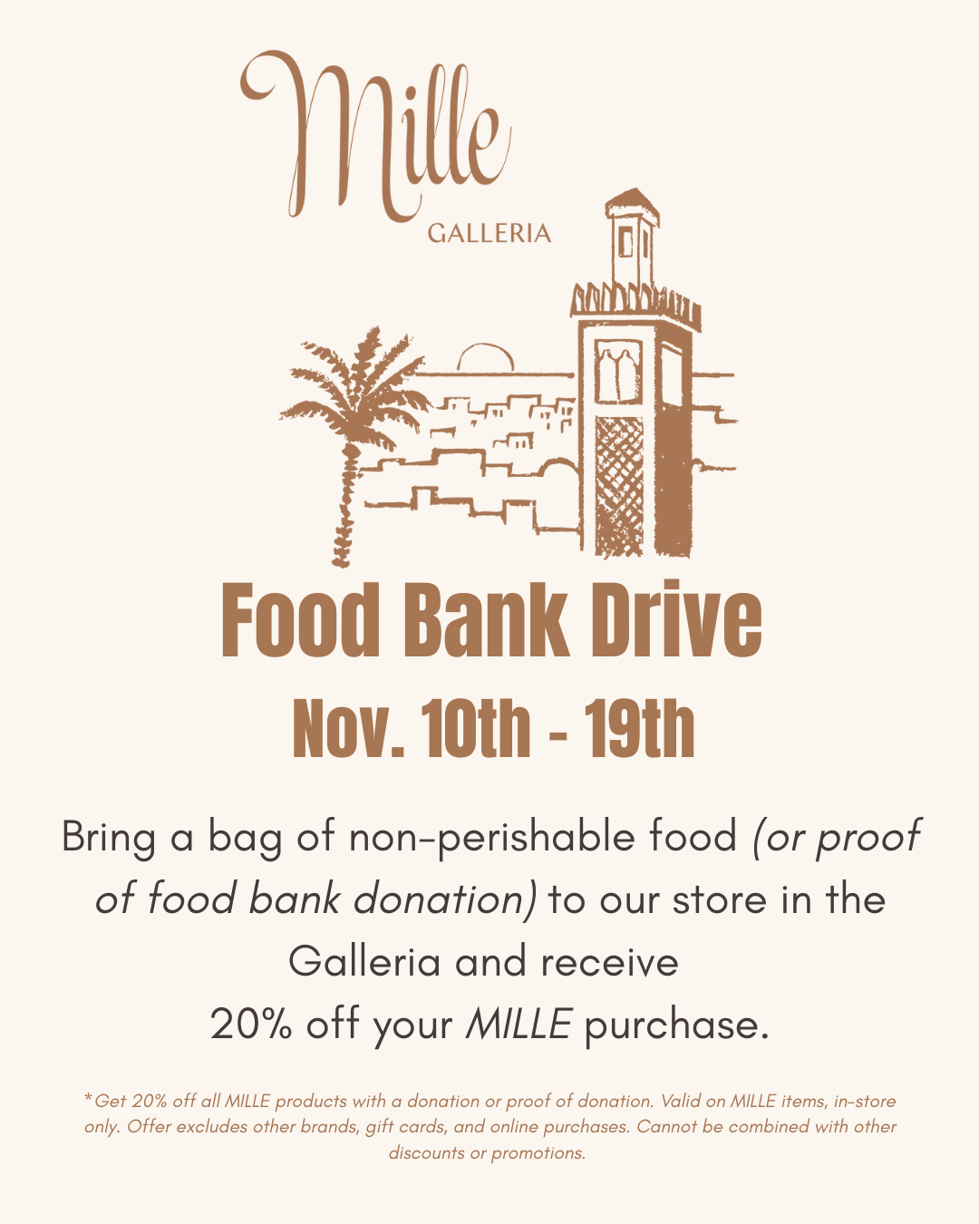 MILLE FOOD BANK DRIVE - NOVEMBER