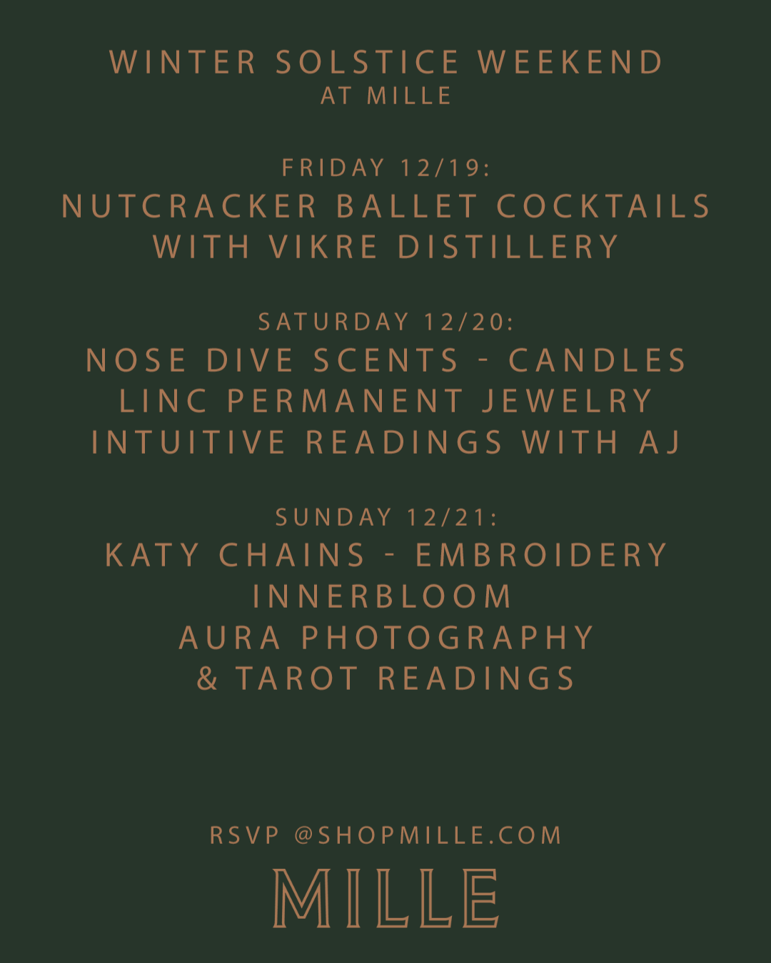 SOLSTICE EVENT - VIKRE DISTILLERY NUTCRACKER COCKTAILS - DEC 19th
