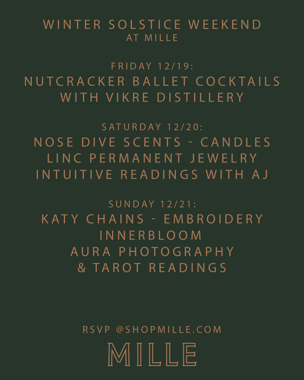 SOLSTICE EVENT - NOSE DIVE CANDLE POPUP - DEC 20th