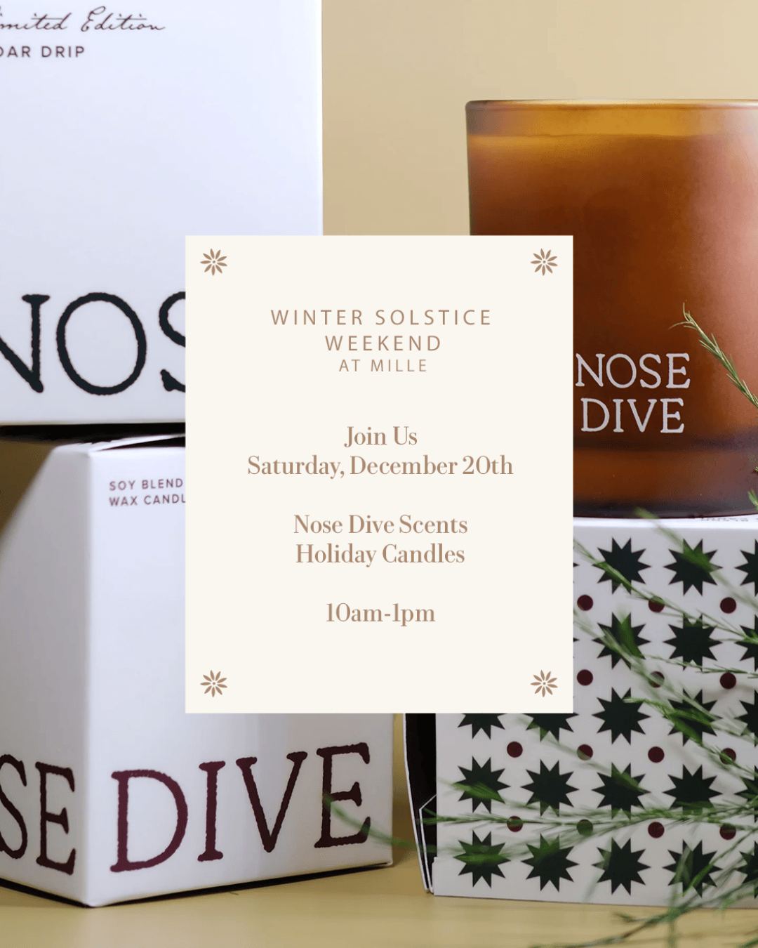 SOLSTICE EVENT - NOSE DIVE CANDLE POPUP - DEC 20th